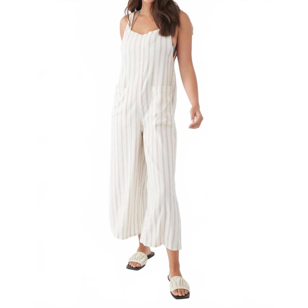 NEW O'NEILL sid stripe jumpsuit in winter white